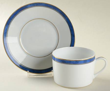 Universe Azure Blue Flat Cup & Saucer Set