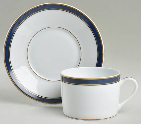 Universe Blue Flat Cup & Saucer Set