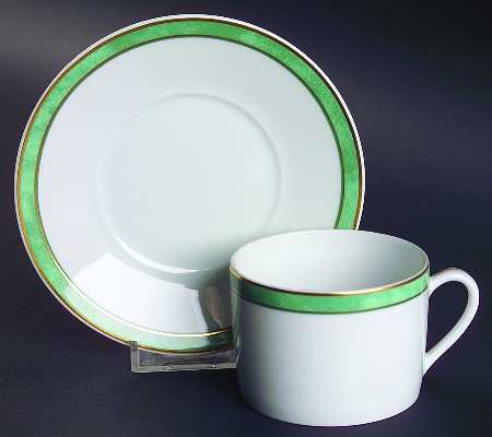 Universe Green Flat Cup & Saucer Set