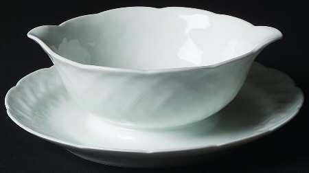 Vannerie (No Trim) Gravy Boat with Attached Underplate by Bernardaud