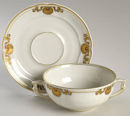Ventadour Footed Cream Soup Bowl & Saucer Set
