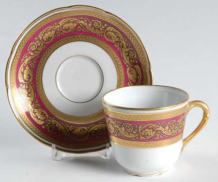 Vendome Crimson Flat Demitasse Cup & Saucer Set