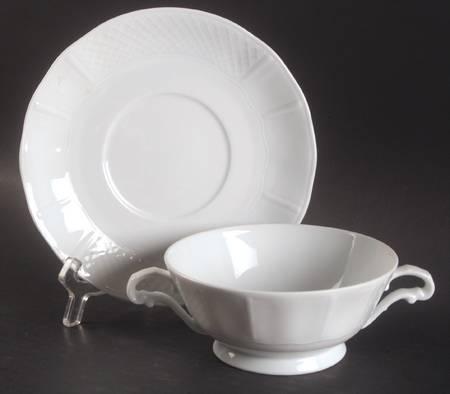 Versailles Footed Cream Soup Bowl & Saucer Set