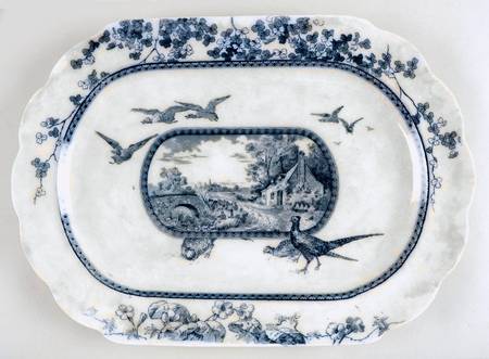 Woodland Blue 18" Oval Serving Platter