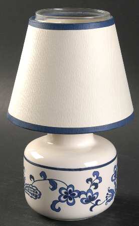 Blue Garden Candle Lamp & Shade