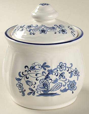 Blue Garden Sugar Bowl & Lid