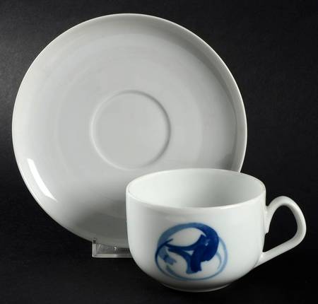 Blue Koppel Flat Cup & Saucer Set