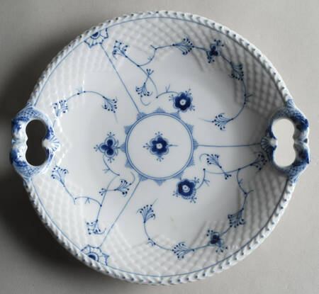 Blue Traditional (No Trim) Handled Cake Plate