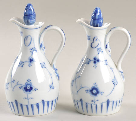 Blue Traditional (No Trim) Vinegar and Oil Set with Stoppers