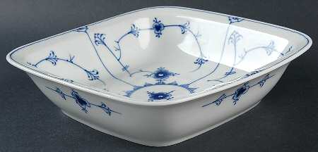Blue Traditional (No Trim) 8" Square Vegetable Bowl