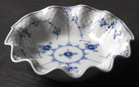 Blue Traditional (No Trim) Small Round Fluted Bowl