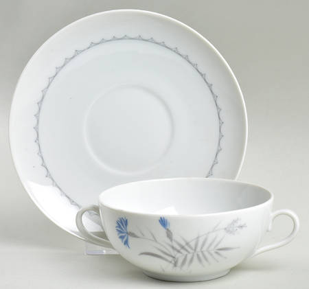 Cornflower Flat Cream Soup Bowl & Saucer Set