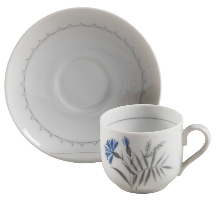 Cornflower Flat Demitasse Cup & Saucer Set