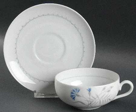 Cornflower Flat Cup & Saucer Set