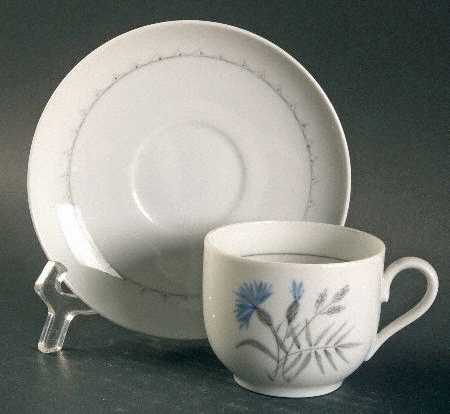 Cornflower Flat Cup & Saucer Set