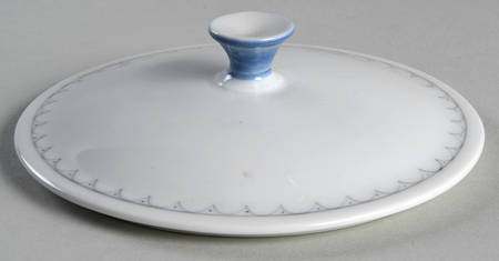 Cornflower Blue Edge Lid for Cream Soup Bowl