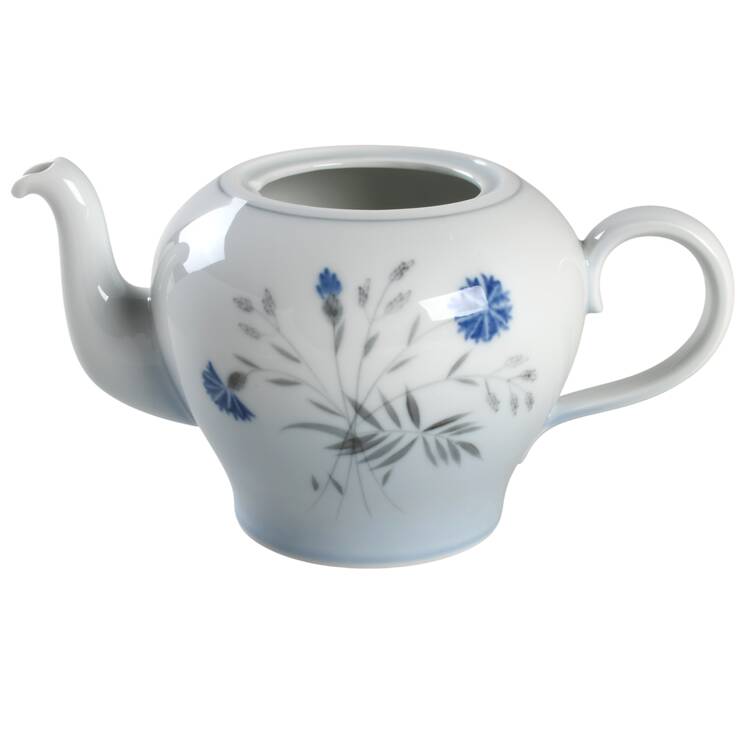 Cornflower Blue Edge Teapot No Lid