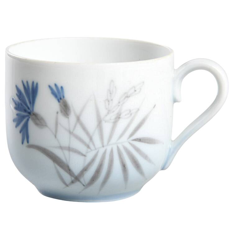 Cornflower Blue Edge Flat Demitasse Cup