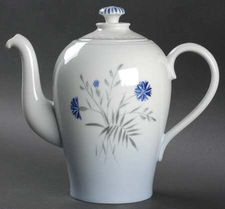 Cornflower Blue Edge Coffee Pot & Lid