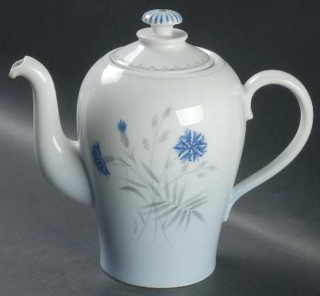Cornflower Blue Edge Mini Coffee Pot & Lid