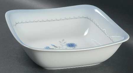 Cornflower Blue Edge 8" Square Vegetable Bowl