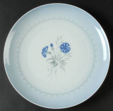 Cornflower Blue Edge Luncheon Plate