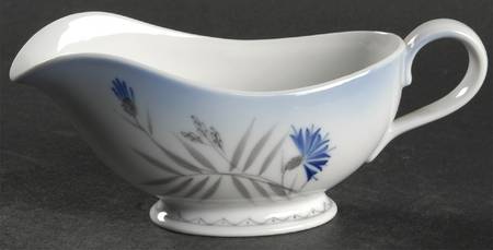 Cornflower Blue Edge Individual Gravy Boat