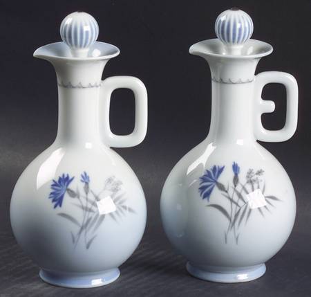 Cornflower Blue Edge Oil/Vinegar Cruet - Set of 2