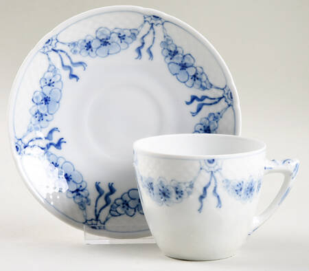 Empire Blue and White Flat Cup & Saucer Set