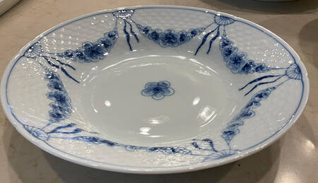 Empire Blue and White Rim Soup Bowl