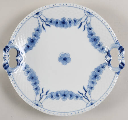Empire Blue and White Handled Cake Plate