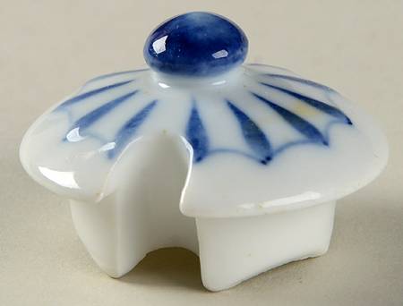 Empire Blue and White Lid for Mustard Jar