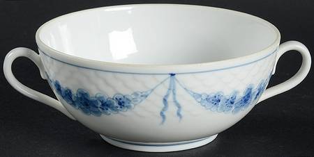 Empire Blue and White Flat Cream Soup Bowl