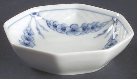 Empire Blue and White Octagonal Ashtray