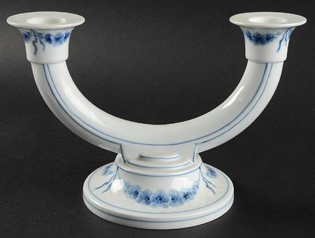 Empire Blue and White Double Light Candlestick