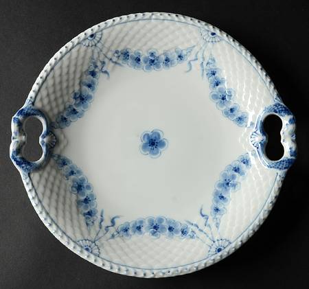 Empire Blue and White Handled Cake Plate
