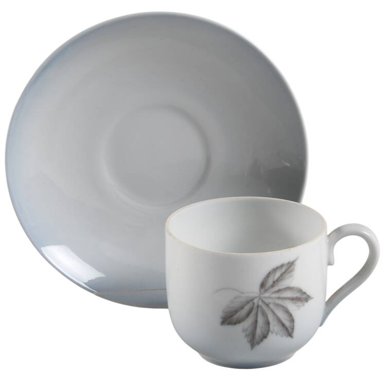 Falling Leaves Flat Demitasse Cup & Saucer Set