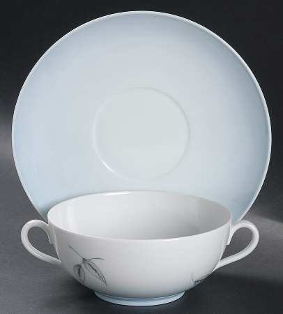 Falling Leaves Flat Cream Soup Bowl & Saucer Set