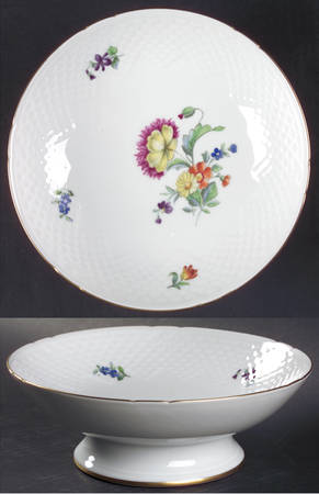 Saxon Flower (White Background) Round Compote (Height X Width)