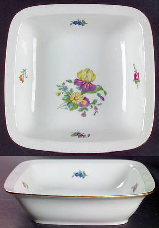 Saxon Flower (White Background) 8" Square Vegetable Bowl