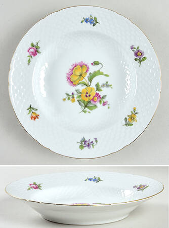 Saxon Flower (White Background) Rim Soup Bowl