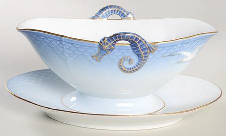 Seagull Gravy Boat with Attached Underplate by Bing & Grondahl