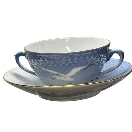 Seagull Flat Cream Soup Bowl & Saucer Set