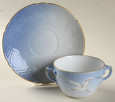 Seagull Flat Bouillon Cup & Saucer