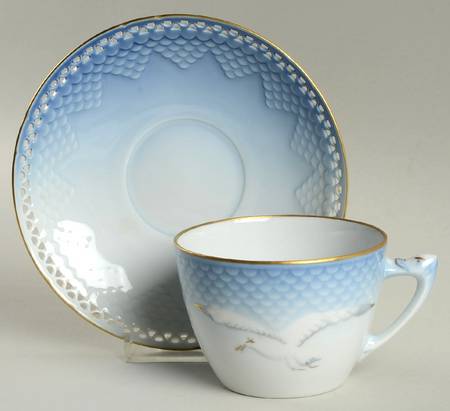 Seagull Flat Cup & Saucer Set by Bing & Grondahl