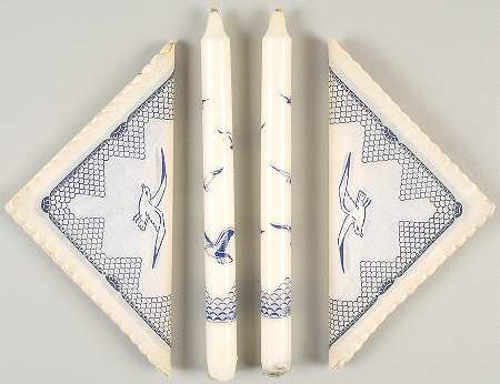 Seagull Candles & Paper Napkin Set