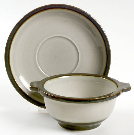 Tema Flat Cream Soup Bowl & Saucer Set