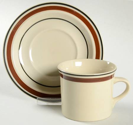 Cirque Brown Flat Cup & Saucer Set