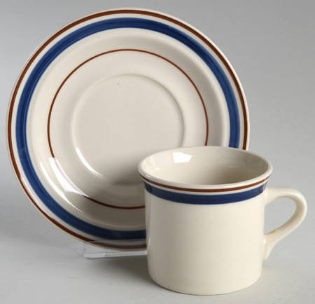 Cirque Blue Flat Cup & Saucer Set