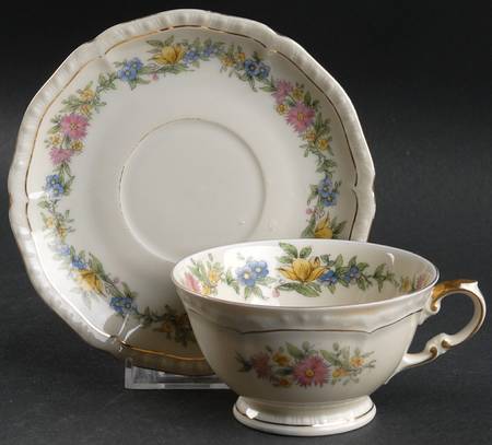 Adelphia Footed Cup & Saucer Set by Black Knight